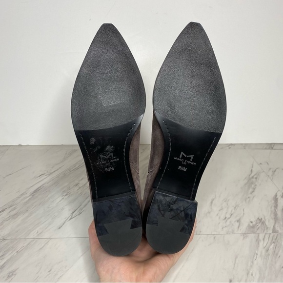 Marc Fisher Yale Gray Suede Pointy Toe Bootie 9.5 M - Picture 14 of 15